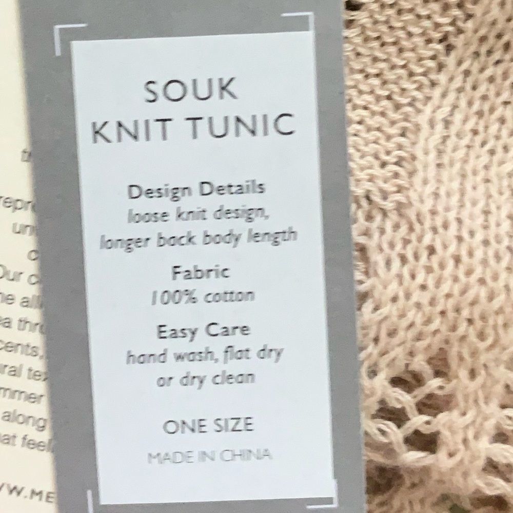 Mersea souk knit tunic-beige-NWT-OS - Picture 11 of 13